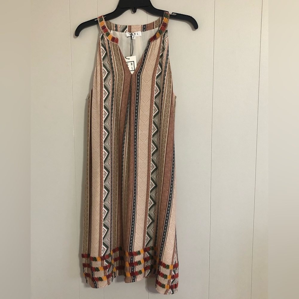 NWT THML Embroidered Halter Dress